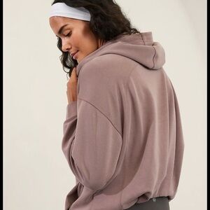 Athleta Seasoft Bubble Hem Hoodie in Smoky Rose
